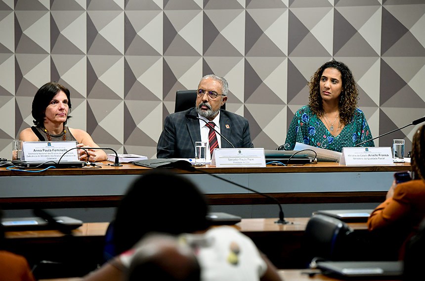 Mesa: 
secretária Nacional dos Direitos da Pessoa com Deficiência do Ministério dos Direitos Humanos e da Cidadania, Anna Paula Feminella;
presidente da CDH, senador Paulo Paim (PT-RS);
ministra de Estado da Igualdade Racial, Anielle Franco.