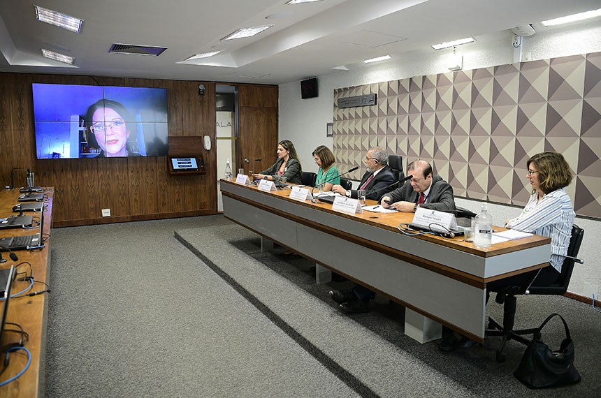 Mesa:
diretora de Prerrogativas e Assuntos Jurídicos da Associação dos Magistrados da Justiça do Trabalho (Anamatra), juíza Dayna Lannes Andrade, em pronunciamento;
diretora de Assuntos Jurídicos da Associação Nacional dos Procuradores do Trabalho (ANPT), Carolina Pereira Mercante;
presidente da CDH, senador Paulo Paim (PT-RS);
consultor legislativo do Senado Federal, Luiz Alberto dos Santos;
pesquisadora do Centro de Estudos Sindicais e de Economia do Trabalho (Cesit) da Universidade de Campinas (Unicamp), Marilane Oliveira Teixeira.