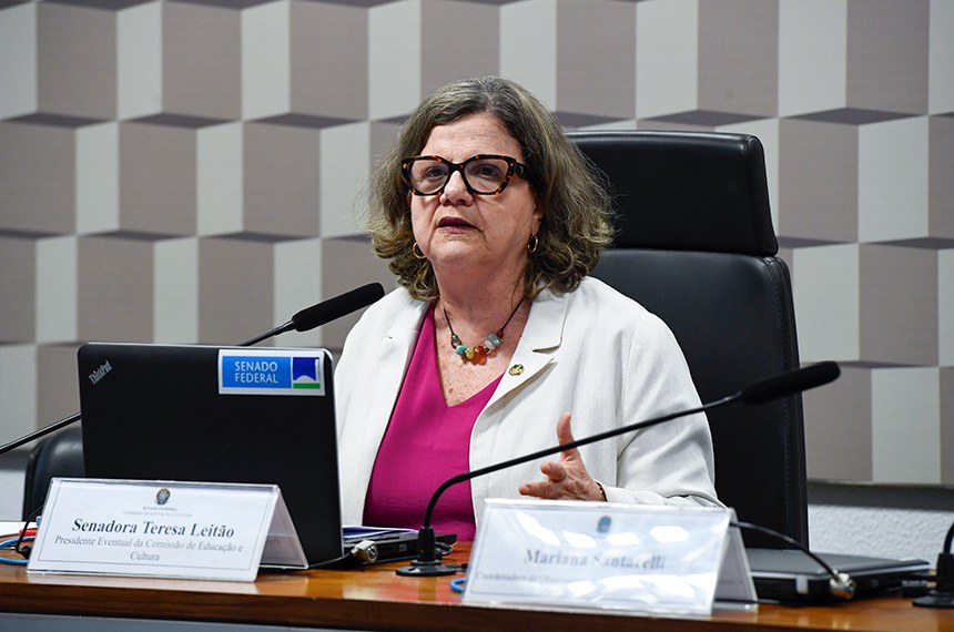 Presidente eventual da CE, senadora Teresa Leitão (PT-PE) conduz audiência.