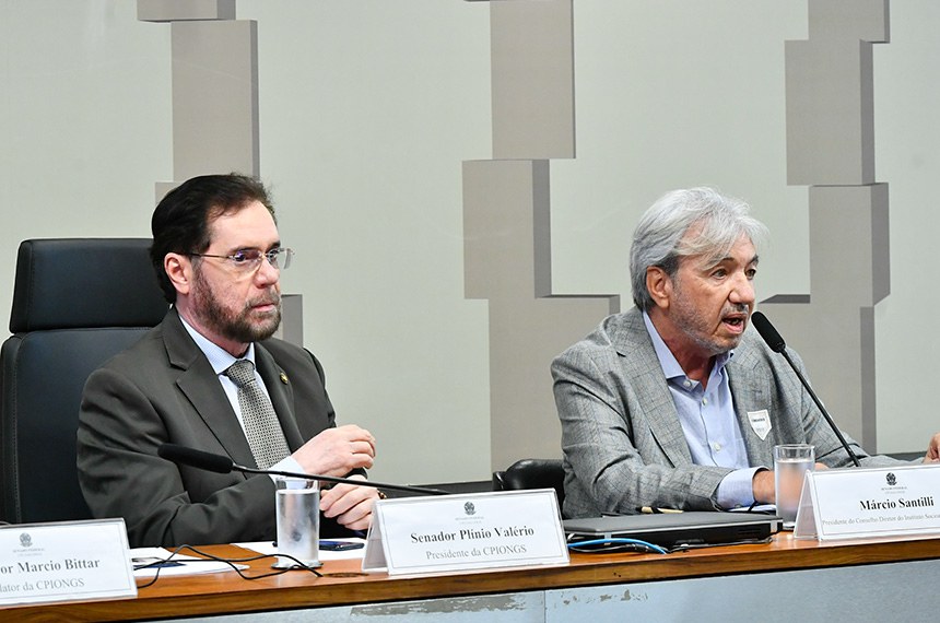 Mesa:
presidente da CPIONGS, senador Plínio Valério (PSDB-AM);
presidente do Conselho Diretor do Instituto Socioambiental (ISA), Márcio Santilli.