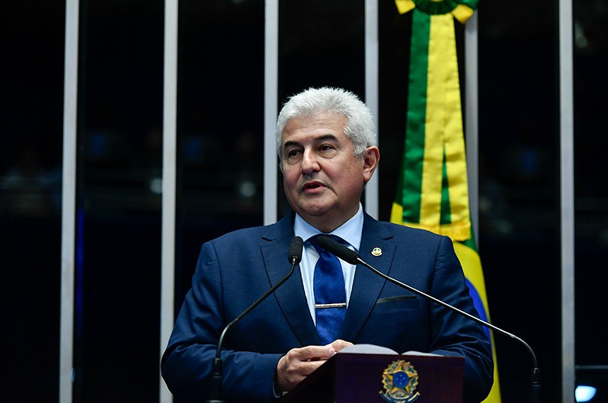 À tribuna, em discurso, senador Astronauta Marcos Pontes (PL-SP). 