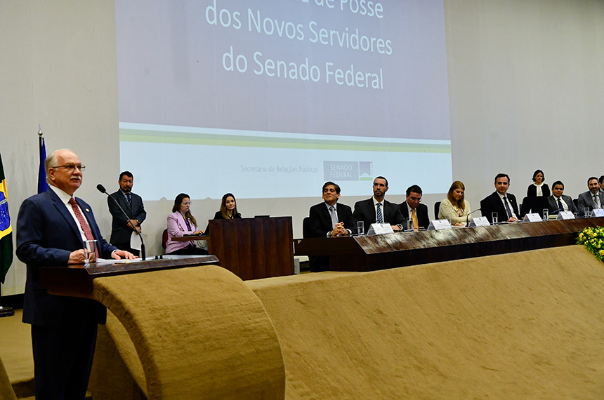 O ministro do STF Edson Fachin participou da cerimônia - Foto: Geraldo Magela/Agência Senado