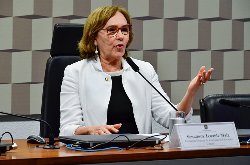 À mesa, presidente eventual da CE, senadora Zenaide Maia (PSD-RN), conduz audiência.
