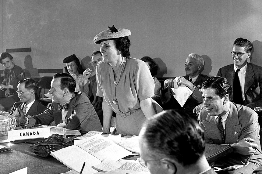 Bertha Lutz na conferência de fundação da ONU, em 1945: diplomata e cientista também lutou pelo voto feminino - Foto: Arquivo ONU