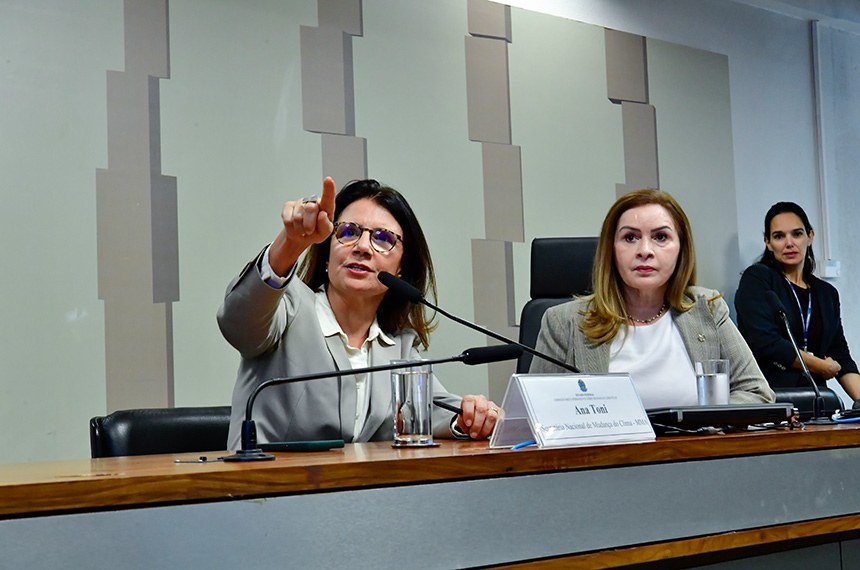 Mesa: 
secretária Nacional de Mudança do Clima do Ministério do Meio Ambiente e Mudança do Clima (MMA), Ana Toni - em pronunciamento; 
presidente da CMMC, deputada Socorro Neri (PP-AC).