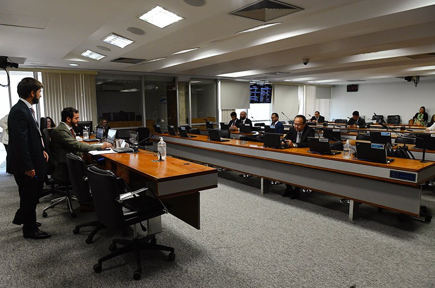 À mesa, presidente da CMMIR, deputado Túlio Gadêlha (Rede-PE), conduz reunião.