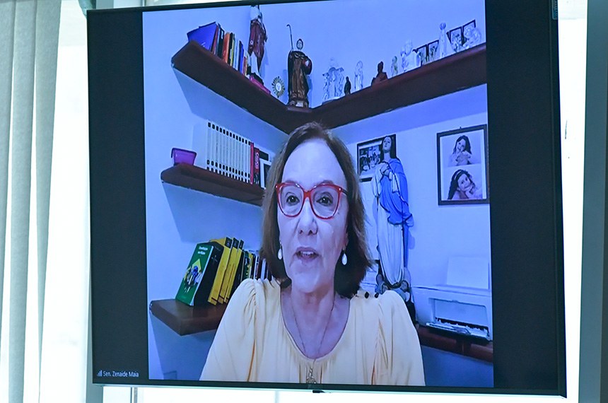 Em pronunciamento, via videoconferência, senadora Zenaide Maia (PSD-RN).
