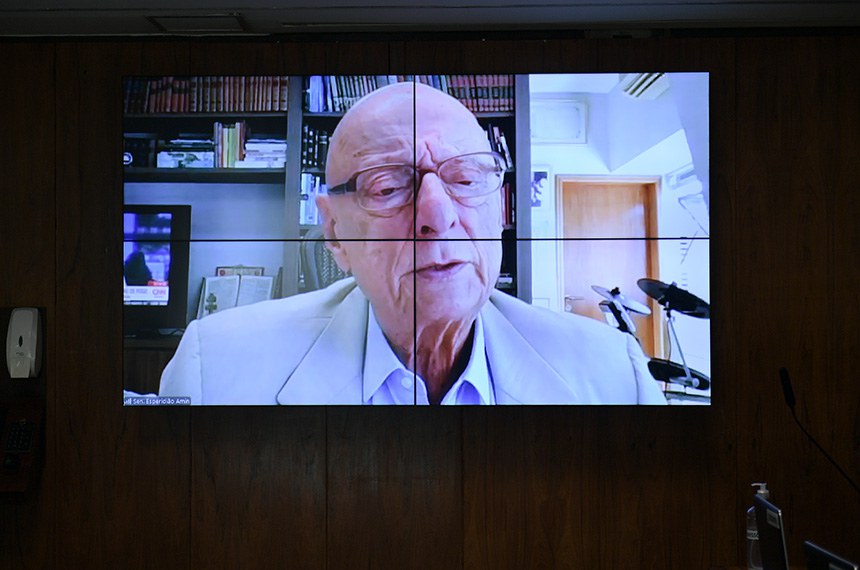 Em pronunciamento, via videoconferência, senador Esperidião Amin (PP-SC).