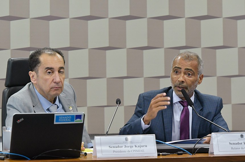 Mesa: 
presidente da CPIMJAE, senador Jorge Kajuru (PSB-GO);
relator da CPIMJAE, senador Romário (PL-RJ) - em pronunciamento.