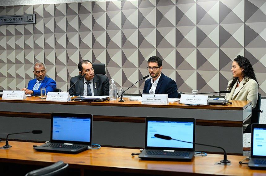Mesa: 
relator da CPIMJAE, senador Romário (PL-RJ);
presidente da CPIMJAE, senador Jorge Kajuru (PSB-GO);
representante da empresa SportRadar AG, Felippe Marchetti;
advogado Danielle Maiolini.