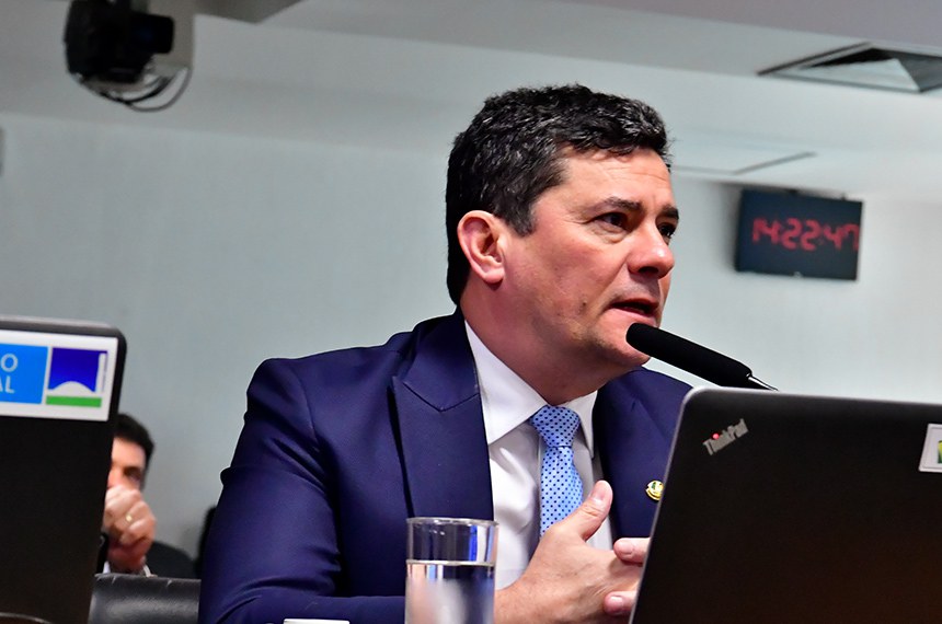 Em pronunciamento, à bancada, relator do PL 5.927/2023, senador Sergio Moro (União-PR).