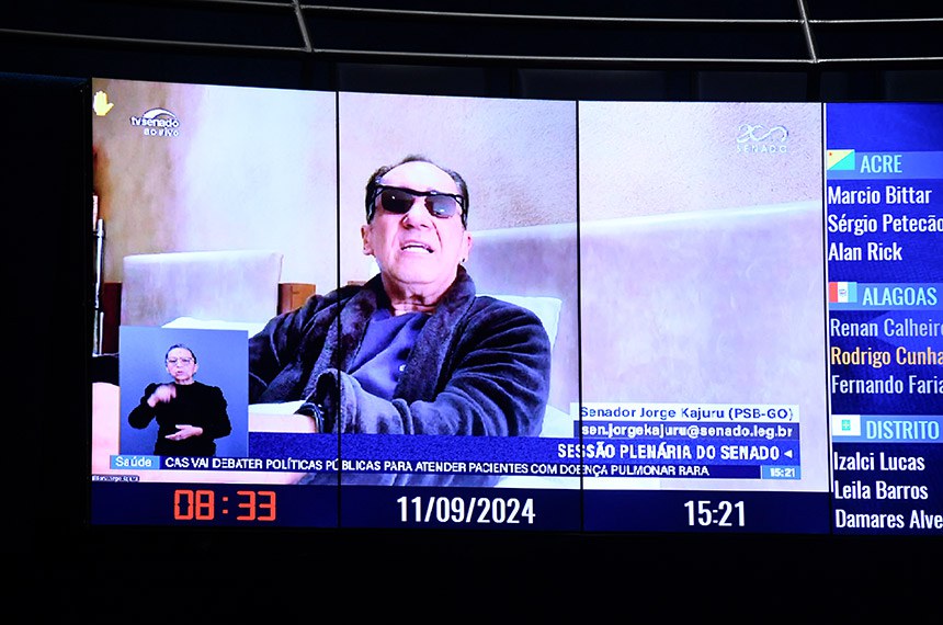 Em pronunciamento, via videoconferência, senador Jorge Kajuru (PSB-GO).