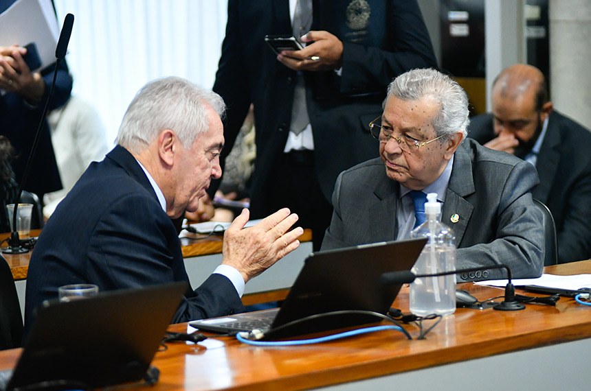 Otto (esq), relator, e Jayme cobram aplicação das regras e mais recursos - Foto: Geraldo Magela/Agência Senado