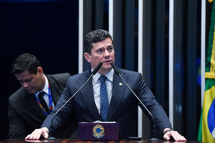 Em discurso, à tribuna, senador Sergio Moro (União-PR).