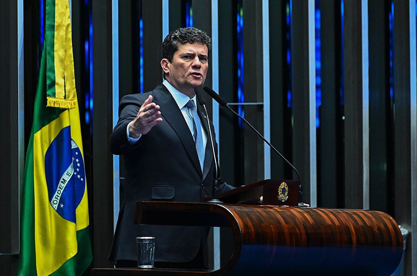 Em discurso, à tribuna, senador Sergio Moro (União-PR).