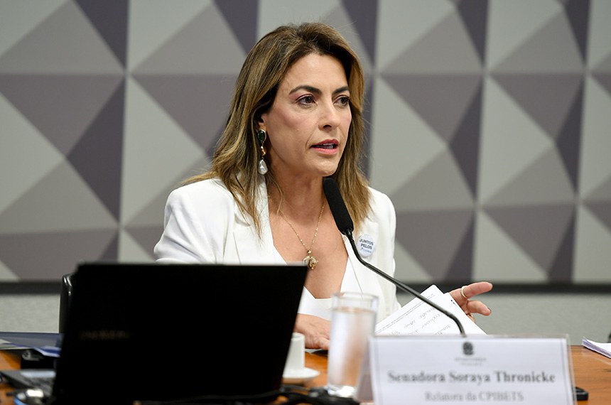 Mesa: 
relatora da CPIBETS, senadora Soraya Thronicke (Podemos-MS). - em pronunciamento 