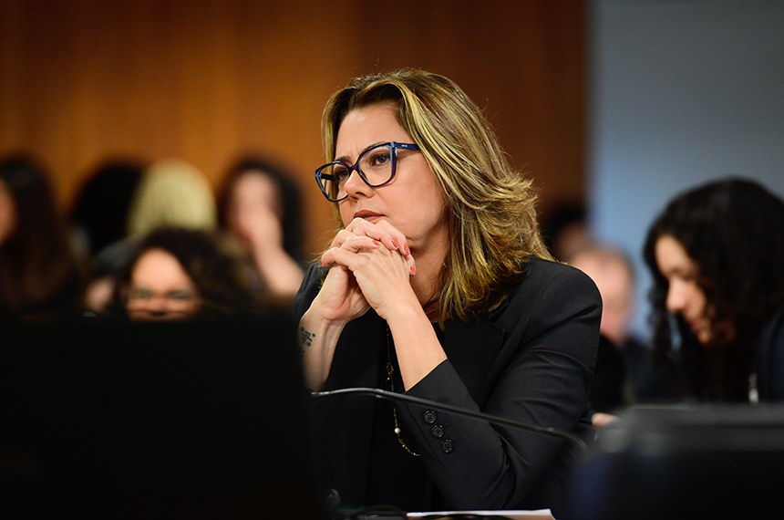 Em destque, à bancada, senadora Leila Barros (PDT-DF).