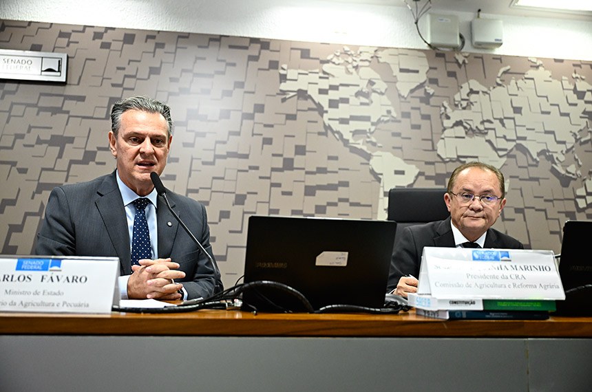 Mesa: 
ministro de Estado da Agricultura e Pecuária (Mapa), Carlos Fávaro;
presidente da CRA, senador Zequinha Marinho (Podemos-PA).