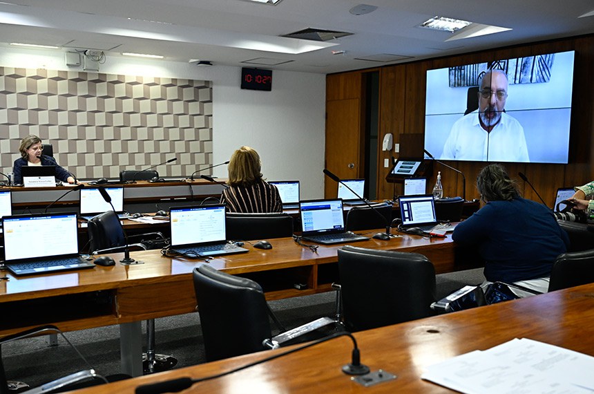 Em pronunciamento via videoconferência, senador Paulo Paim (PT-RS).
