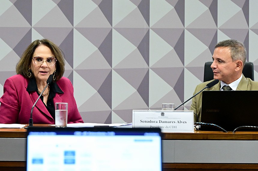Mesa:
presidente da CDH, senadora Damares Alves (Republicanos-DF);
relator do PL 6.050/2023, senador Marcio Bittar (União-AC).