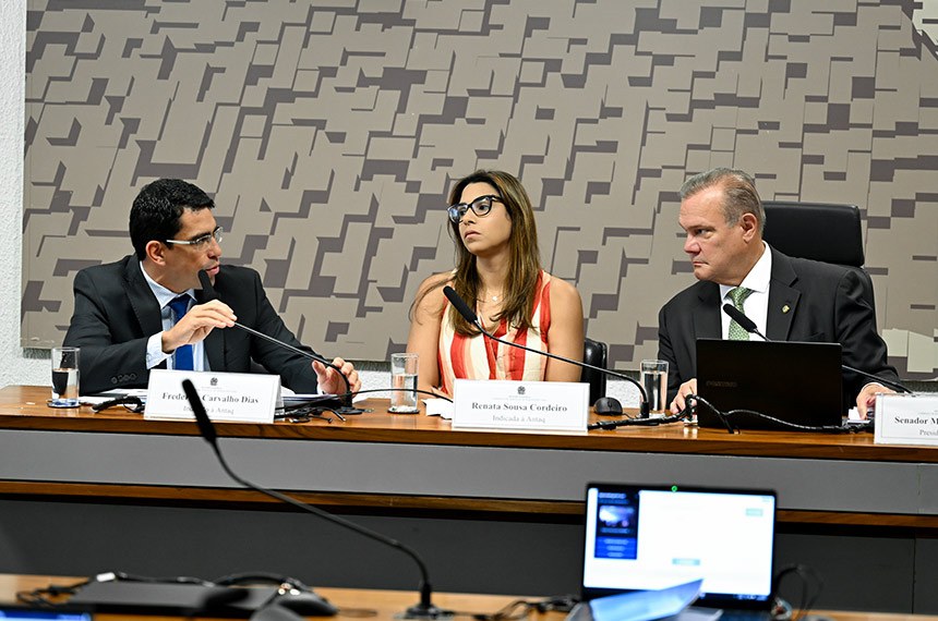 Mesa: 
indicado para exercer o cargo de diretor-geral da Agência Nacional de Transportes Aquaviários (Antaq), Frederico Carvalho Dias (MSF 43/2025);
indicada para exercer o cargo de ouvidora da Agência Nacional de Transportes Aquaviários (Antaq), Renata Sousa Cordeiro (MSF 36/2025);
presidente eventual da CI, senador Wellington Fagundes (PL-MT).