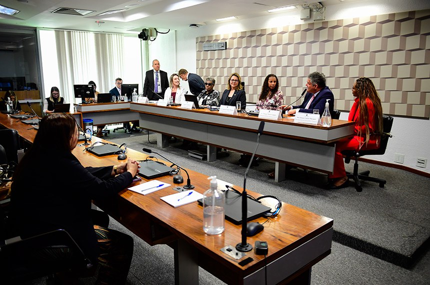 Mesa: 
assessora da ministra de Estado das Mulheres, representante de Ministério das Mulheres, Lucimara Cardoso;
homenageada Aída dos Santos Menezes;
presidente da CEsp, senadora Leila Barros (PDT-DF); 
filha da homenageada, Valeska dos Santos Menezes;
presidente da Confederação Brasileira de Atletismo (Confed), Wlamir Motta Campos;
representante dos atletas de alto rendimento na Comissão Mulher no Esporte do Comitê Olímpico do Brasil (COB), secretária nacional de Excelência Esportiva, Iziane Castro Marques.
