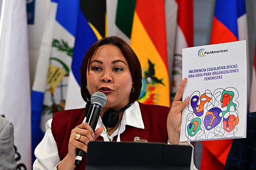 Deputada Brenda Ogando Campos (República Dominicana) em pronunciamento.