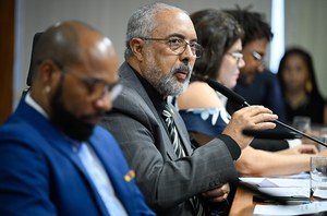 Mesa: 
servidor, representante do Ministério da Igualdade Racial, Luciano Goes;
presidente eventual da CDH, senador Paulo Paim (PT-RS), conduz audiência;
consultora de Orçamento do Senado Federal, Helena Assaf Bastos;
advogado, diretor de Litigância e Incidência da CONECTAS Direitos Humanos, Gabriel Sampaio.
