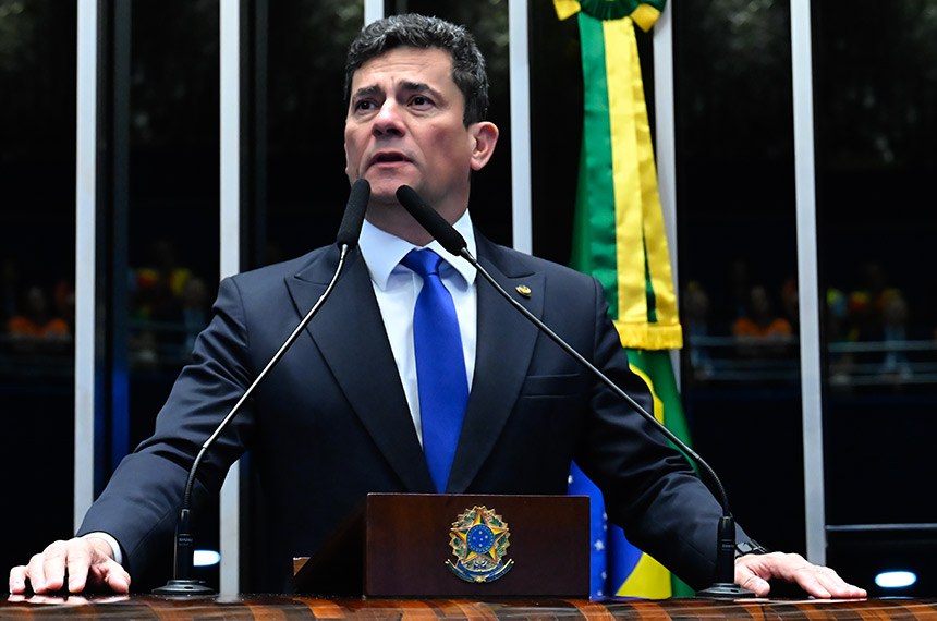 Em discurso, à tribuna, senador Sergio Moro (União-PR).