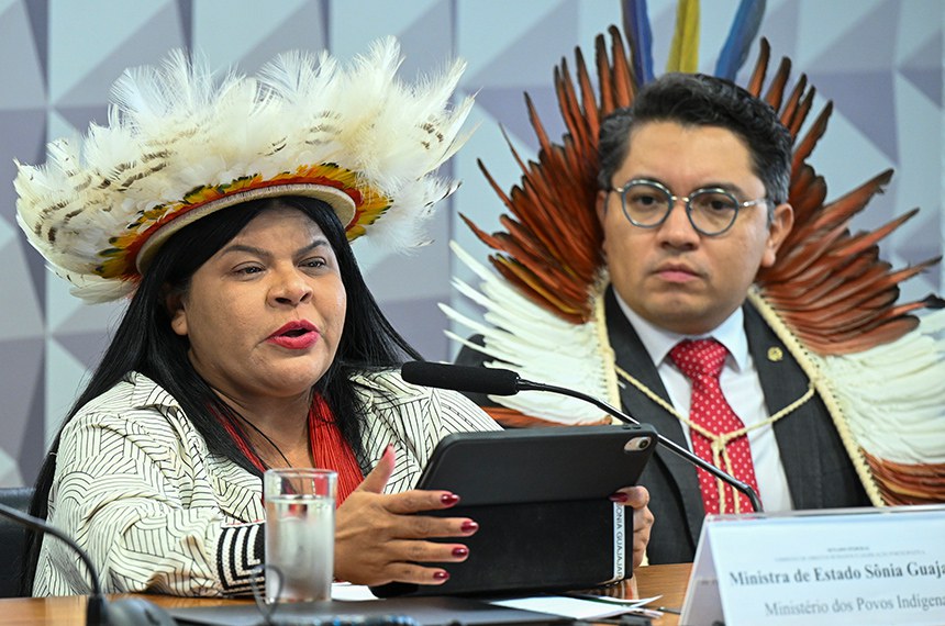 Guajajara disse que a operação que retirou ocupantes da Terra Indígena Uru-Eu-Wau-Wau enfrentou atividades ilegais - Foto: Carlos Moura/Agência Senado