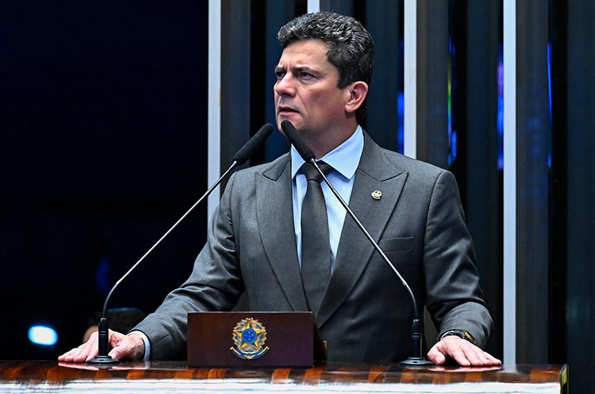 Em discurso, à tribuna, senador Sergio Moro (União-PR). 