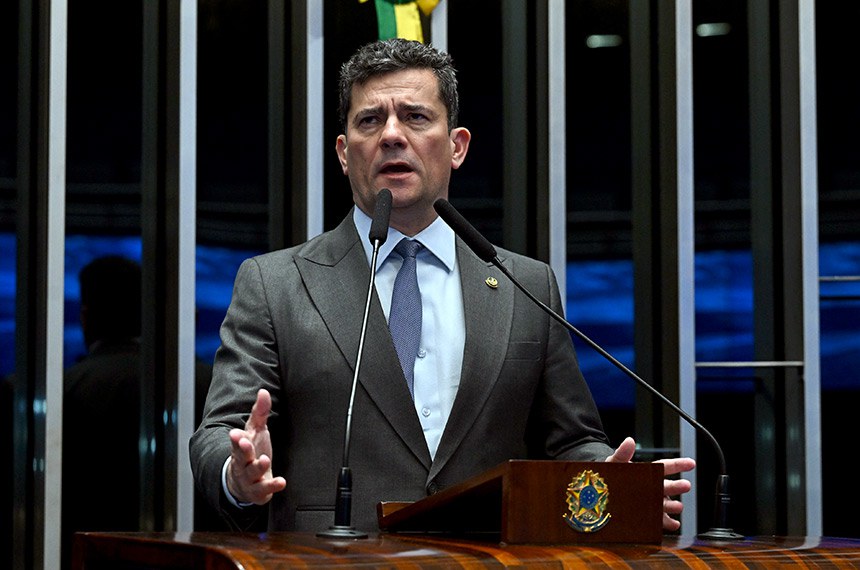 Em discurso, à tribuna, senador Sergio Moro (União-PR).