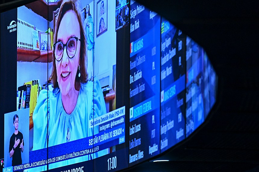 Senadora Zenaide Maia (PSD-RN) em pronunciamento via videoconferência.