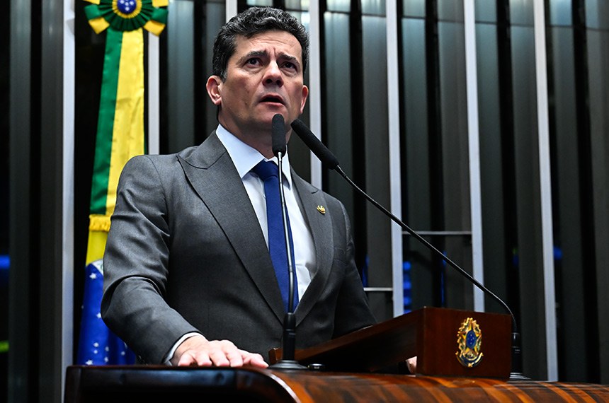 Em discurso, à tribuna, senador Sergio Moro (União-PR).