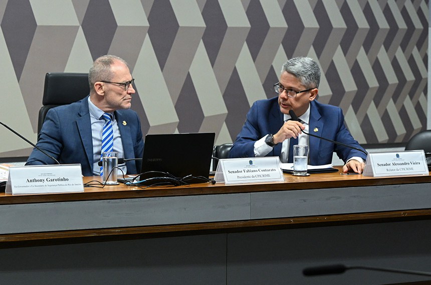 Mesa: 
presidente da CPICRIME, senador Fabiano Contarato (PT-ES); 
relator da CPICRIME, senador Alessandro Vieira (MDB-SE).