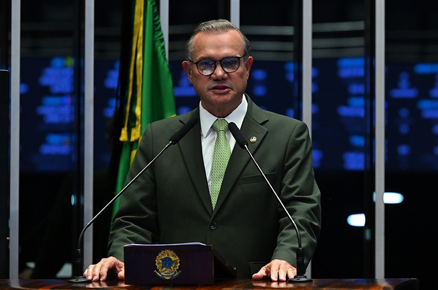 Senador Wellington Fagundes (PL-MT) em discurso à tribuna.