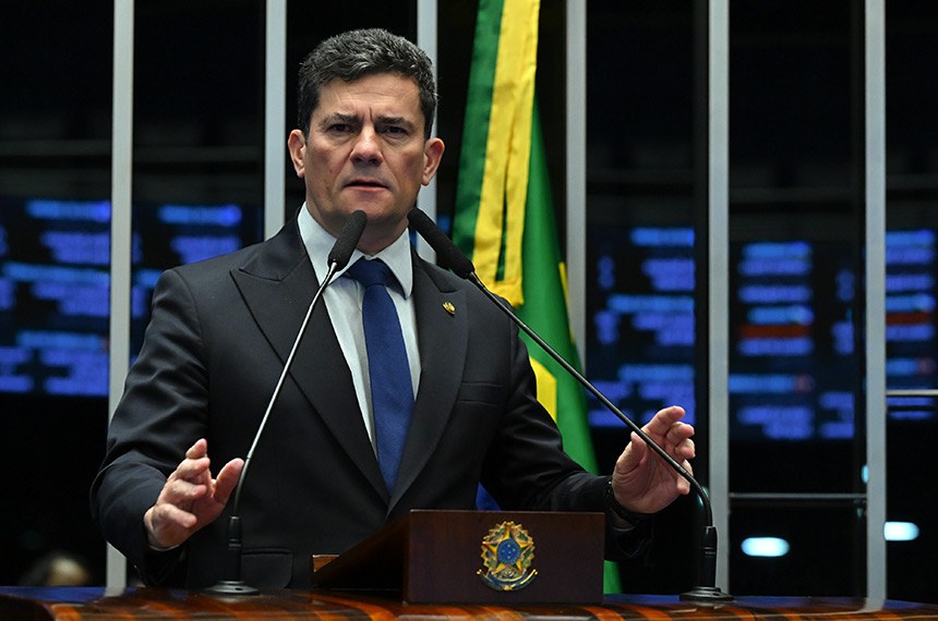 Em discurso, à tribuna, senador Sergio Moro (União-PR).