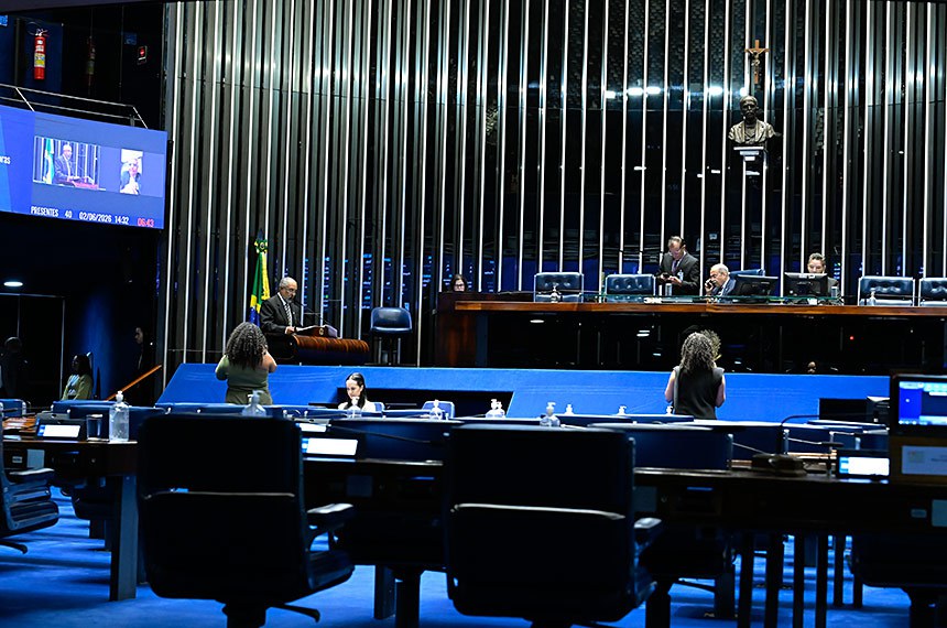 Mesa: 
1º suplente da Mesa do Senado Federal, senador Chico Rodrigues (PSB-RR) conduz sessão.
secretário-geral adjunto da Mesa do Senado Federal, José Roberto Leite de Matos.
