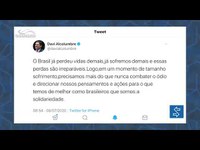 Davi estima melhoras a Bolsonaro e repudia artigo em que jornalista deseja morte do presidente
