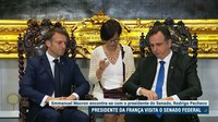 Macron no Congresso: presidente francês elogia resiliência da democracia brasileira