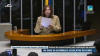 Congresso destaca atuação da Assembleia Legislativa do Ceará nos seus 190 anos