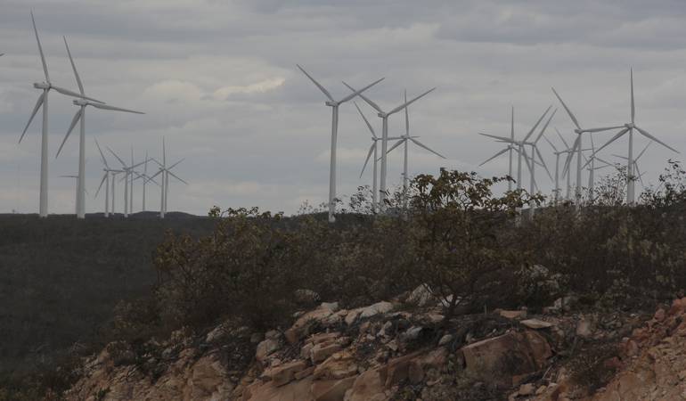 Brotas de Macaúbas, BA, BRA - August 5, 2014: Wind Farm installed in Brotas Macaúbas (BA). 