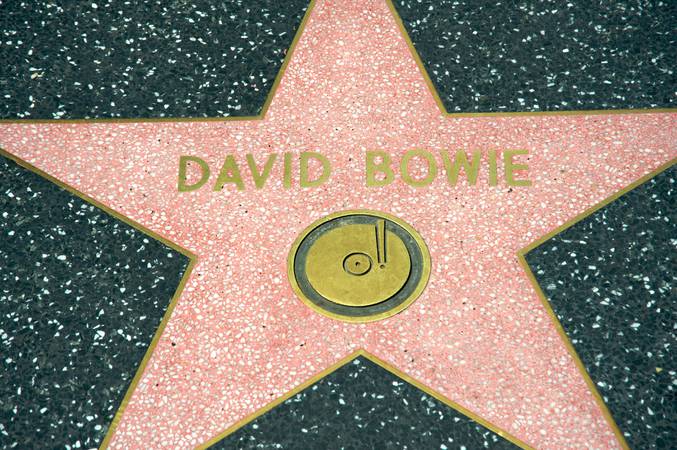 "Los Angeles, California, USA - March 25th 2011: David Bowie star at the Hollywood Walk of Fame."
