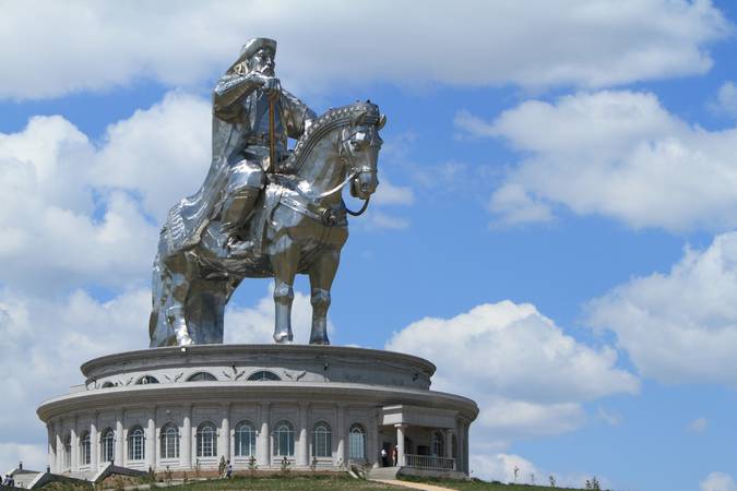 genghis khan monument at zonjin boldog