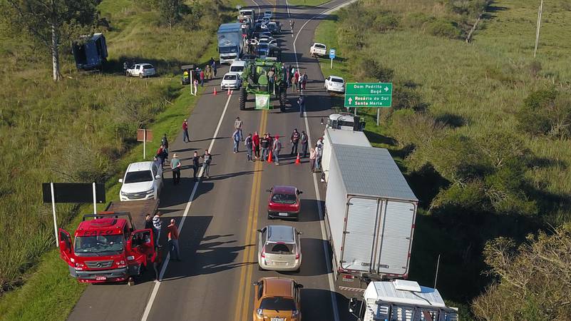 Santana do Livramento 23/05/2018 Greve dos Caminhoneiros na fronteira com Brasil/Uruguai. Foto Marcelo Pinto/APlateia