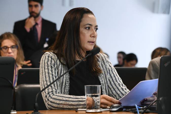 Em pronunciamento, à bancada, senadora Mailza Gomes (PP-AC).\r\rFoto: Marcos Oliveira/Agência Senado