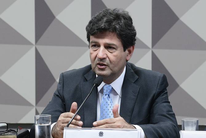 Audiência pública. \r\rÀ mesa, ministro da Saúde, Luiz Henrique Mandetta.\r\rFoto: Pedro França/Agência Senado