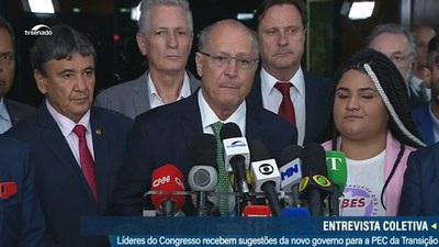 Vice-presidente eleito, Geraldo Alckmin, concede entrevista coletiva sobre PEC da Transição