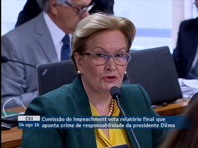 Ana Amélia (PP-RS) diz que Dilma teve todo direito à ampla defesa e contraditório na comissão