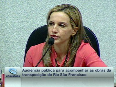 Juliana de Carvalho, Rep. do TCU, apresenta documentos de fiscalização das obras